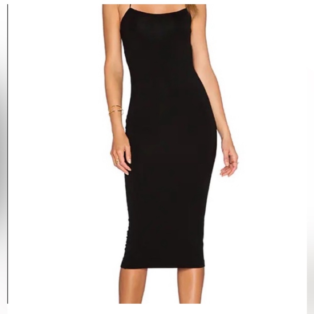 T by Alexander Wang Black Midi Dress